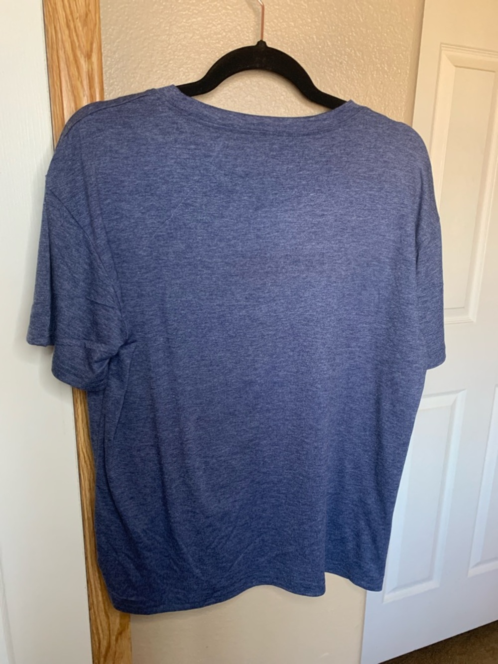 WESTERN Heathered Blue Crewneck Graphic Print GIDDY UP Tee Shirt - Picture 5 of 5